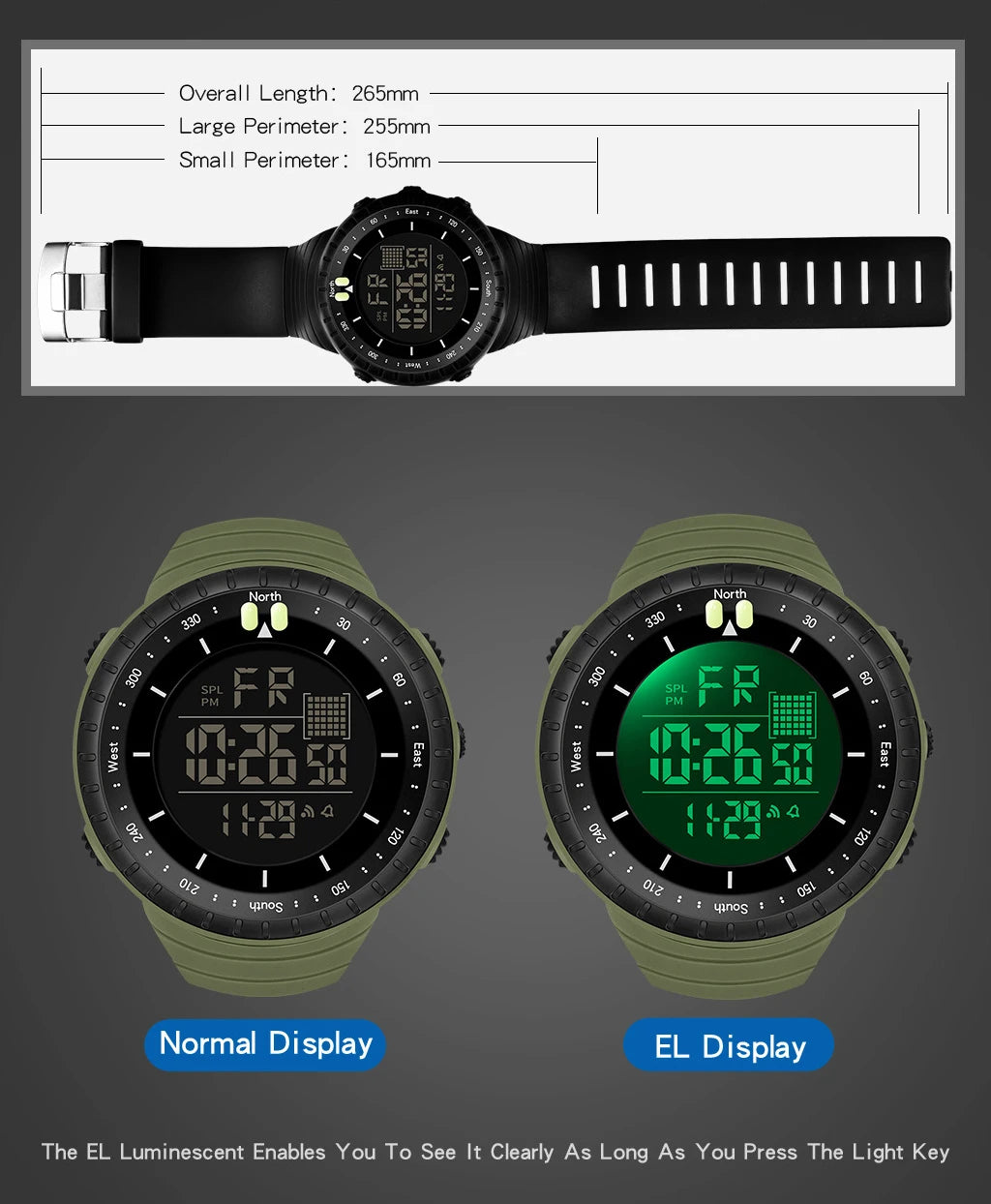 New Sport Digital Watch Fashion Men's Watches Stopwatch with Date Week Display Outdoor Waterproof Electronic Clock sk85
