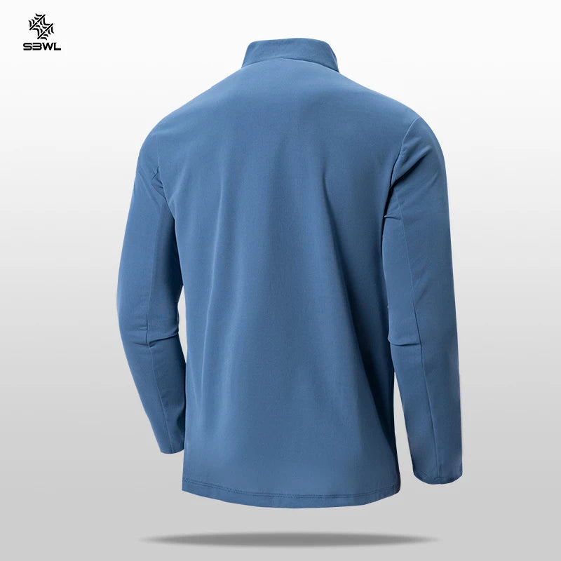 SBWL 2024 nueva camiseta elástica transpirable de manga larga para deportes al aire libre, running, montañismo, ciclismo y fitness para hombre, otoño/invierno
