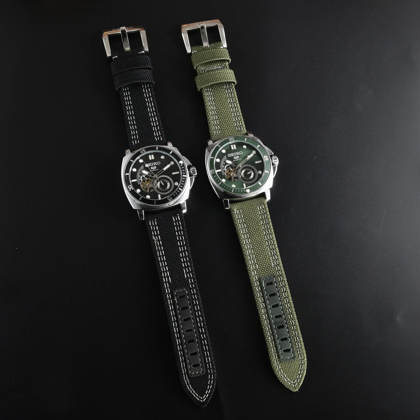 Relojes mecánicos automáticos AAA+ para hombre SEIKO, diseño deportivo, multifunción, correa de cuero, resistente al agua, para uso diario.
