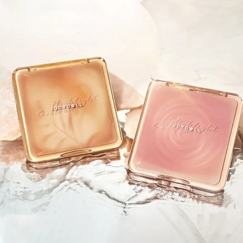 Paleta de bronceadores y iluminadores Judydoll, maquillaje nude, sombras faciales 3D naturales para la nariz, larga duración, resistente al agua, cosméticos de maquillaje. 