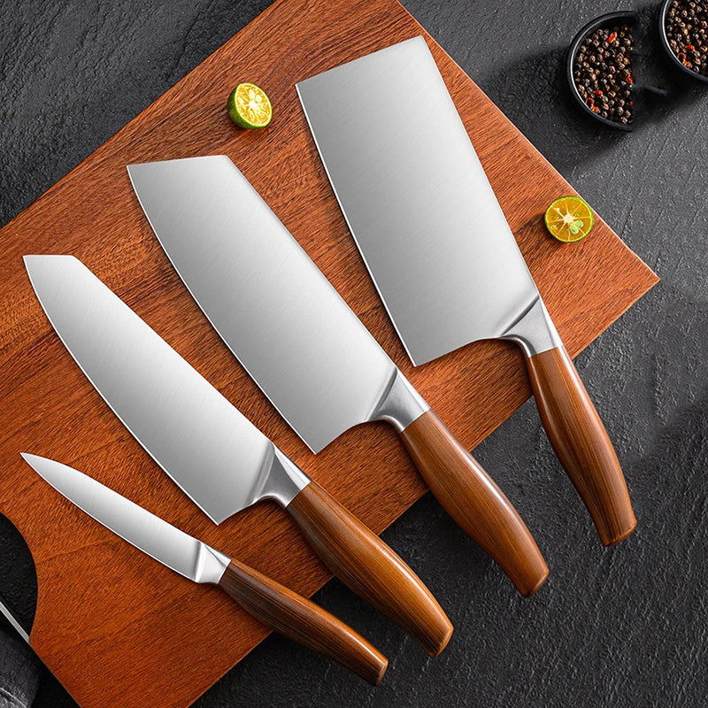 Kitchen Knife Stainless Steel Slicing Cleaver Japanese Chef Fish Cutting Vegetables Meat Cooking Knives Set Tools Kitchen Knives