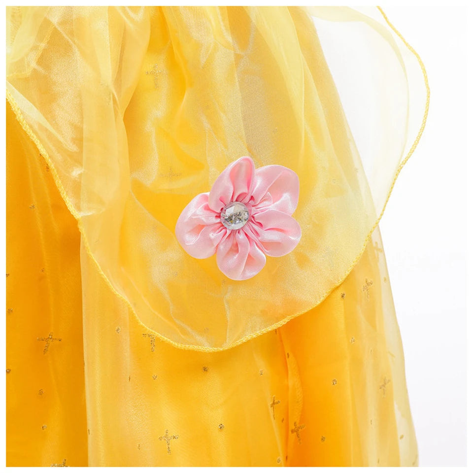 Children's Halloween Role Play Fairy Princess Belle Dress Xmas Carnival Masquerade Performance Birthday Party Fancy Girl Clothes
