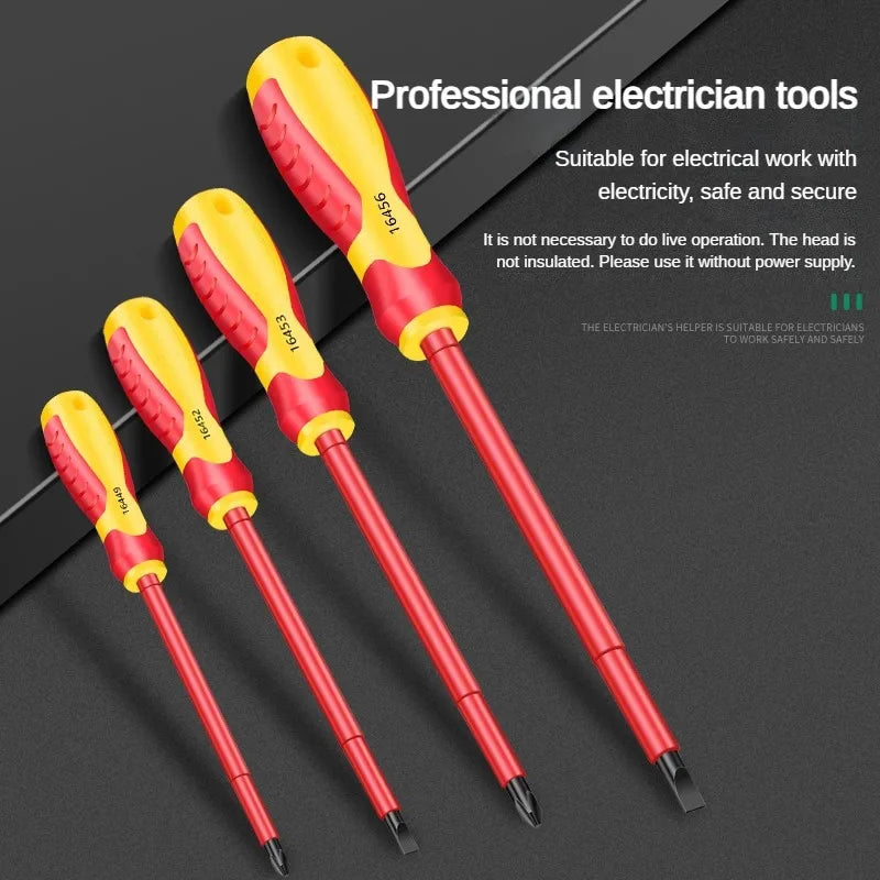 Juego de destornilladores aislados, destornilladores de estrella ranurados, destornillador plano Phillips, herramientas de mantenimiento profesionales de electricista, herramienta manual