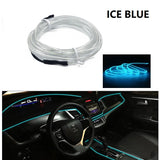 3M Car Cold Light Line LED Car Atmosphere Lamp Flexible Interior Decoration Moulding Trim Strips Light For USB Line Tube