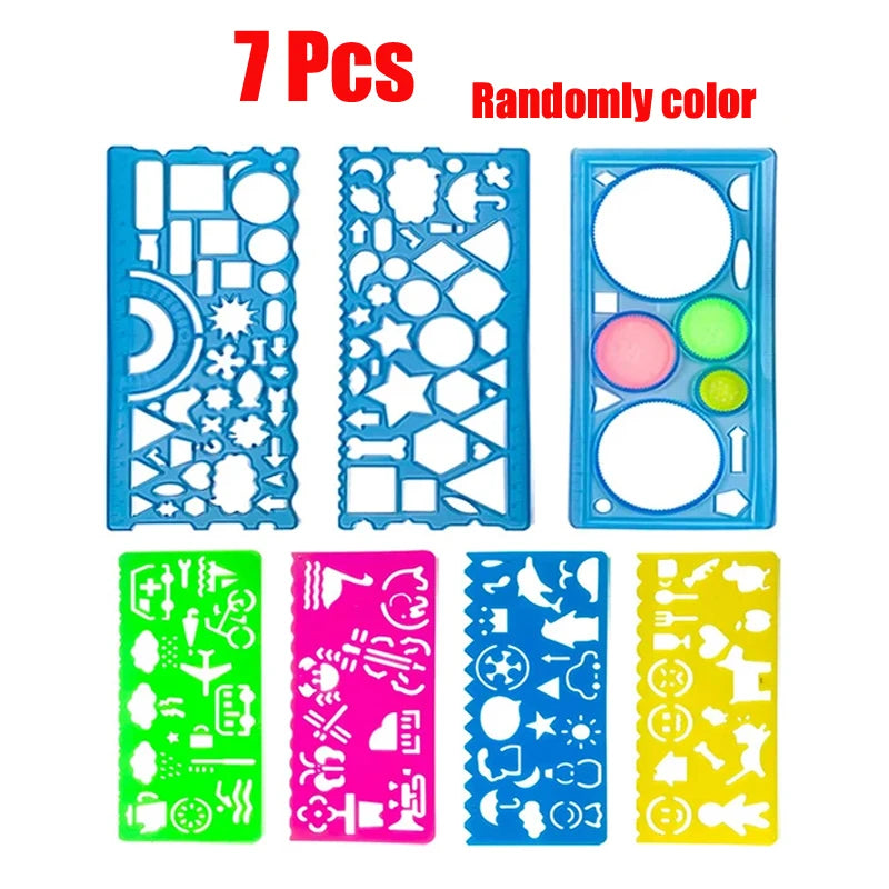 Animal Geometry Art Multifunctional Hollow Rulers Drafting Tools School Painting Supplies Office Kid Art Drawing Stationery Rule