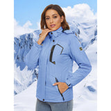 MAGCOMSEN Women's Warm Winter Fleece Lined Hooded Jackets Snowboard Coats Waterproof Ski Jacket Snow Hiking Outdoor Parkas