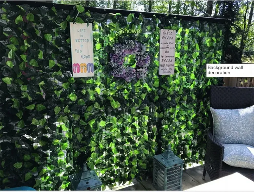 Artificial Ivy Hedge Green Leaf Fence Panels Faux Privacy Fence Screen for Home Outdoor Garden Balcony Decoration