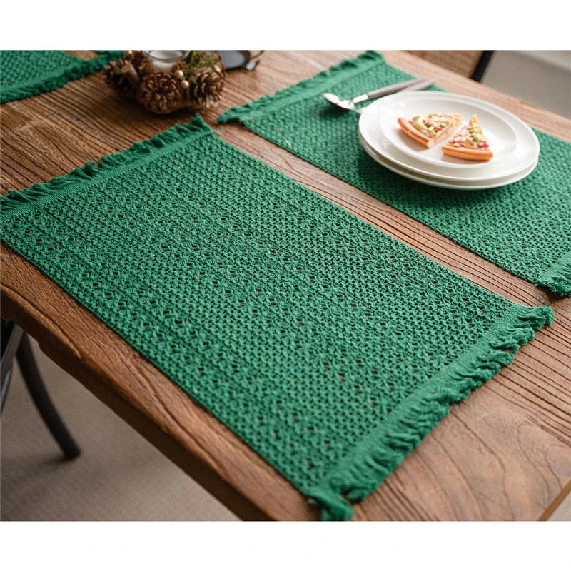 Cotton Linen Placemats For Dinner Table Macrame Modern Accessory Kitchens Underplate Party Wedding Table Decor Place Mats Set