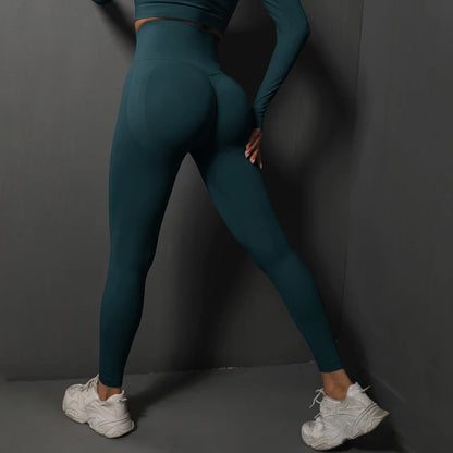 Seamless High Waist Yoga Leggings para Mulheres, Hips Lifting Gym Leggings, Calças Esportivas, Leggings de Fitness, Bubble Butt, Treino, Corrida