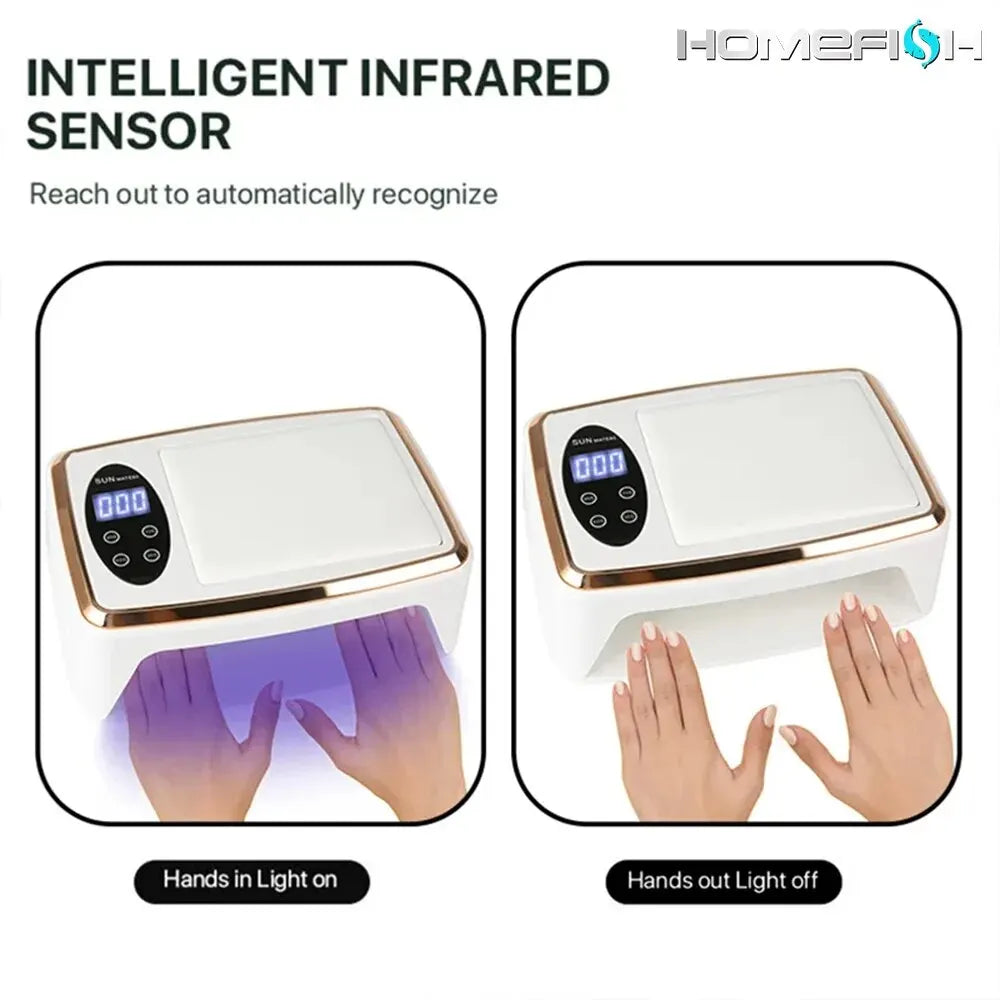 380W Professional Nail Dryer 90 LEDs UV Lamp for Curing All Gel Nail Polish Motion Sensing Manicure Pedicure