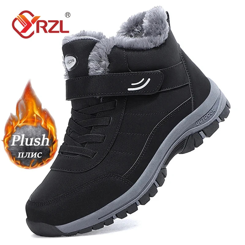 Botas de nieve YRZL para hombre, zapatillas impermeables, botas de felpa súper cálidas para mujer, botas de senderismo antideslizantes para exteriores, zapatos de trabajo para invierno