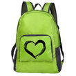 Outdoor Travel Lightweight Portable Foldable Backpack Love Print Folding Green Bag Ultralight Pack for Women Men Hiking Daypack