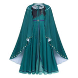 Girls Party Elegant Dresses Anna Princess Girl Cosplay Costume Dark Green Dress With Cloak Carnival Party Kids Birthday Clothes