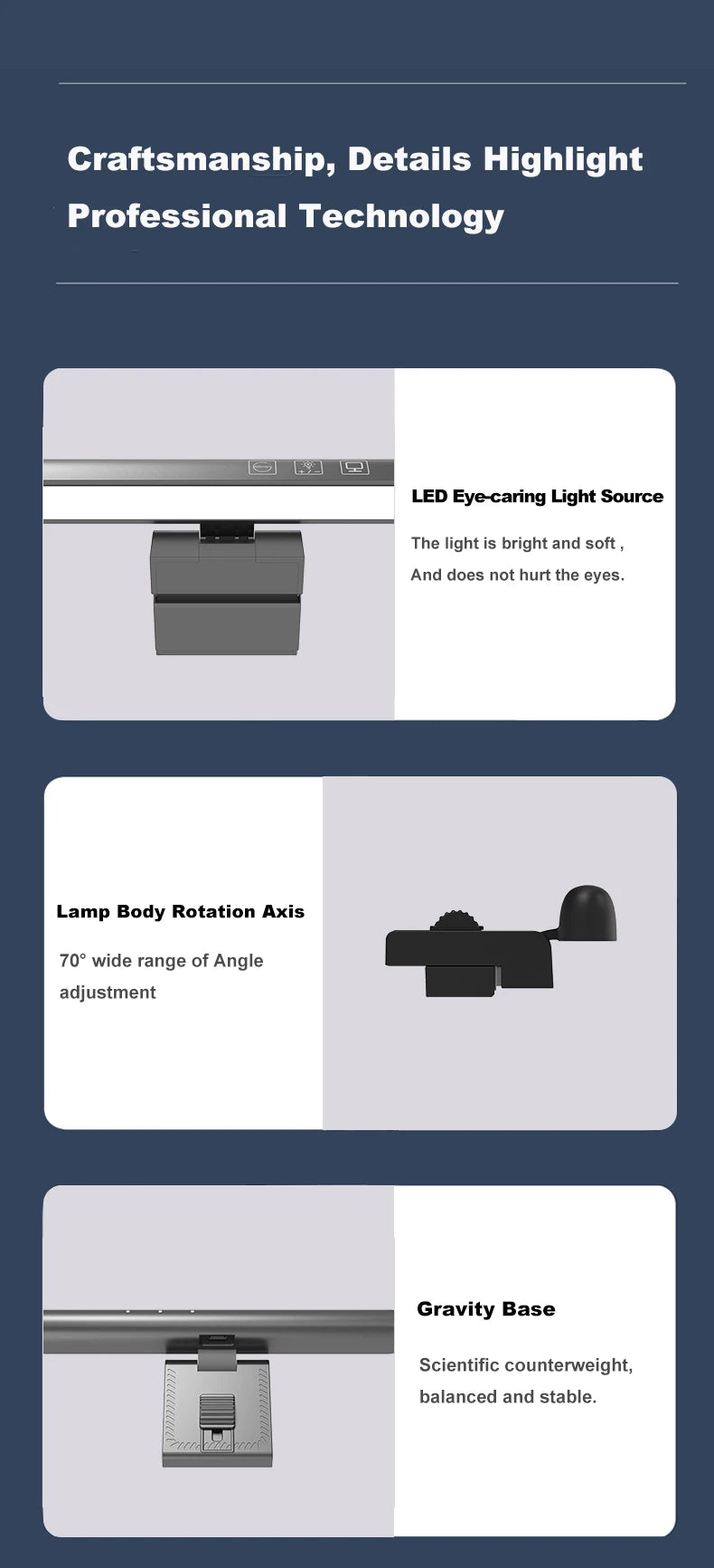 LED Computer Monitor Light Bar For Learning/Reading/Work Dimming Night Lighting Display Screen Hanging Lamp Eye Protection Lamp
