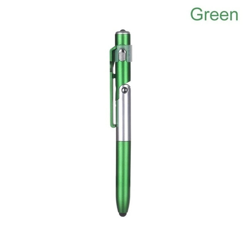 Newest 4-In-1 Multifunction Ballpoint Pen LED Light Fold Phone Holder Night Read Writing Pencil Office School Student Stationery