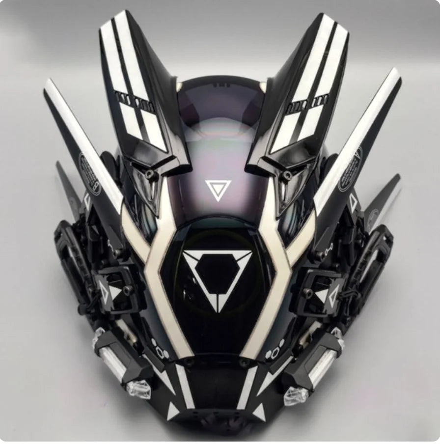 Capacete Cyberpunk com LED – Máscara para Festas, Halloween, Natal e Cosplay – Presente para Adultos