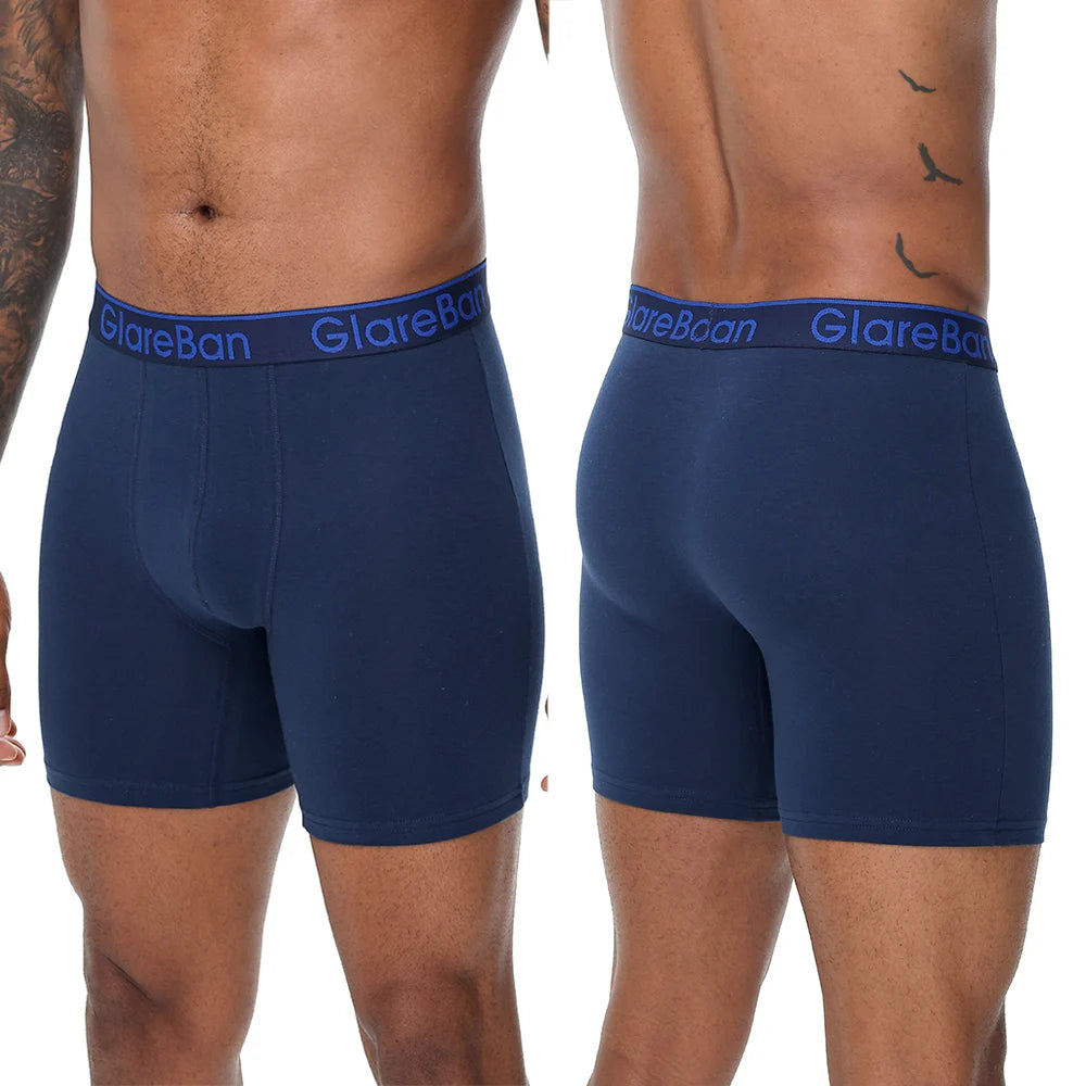 4pcs Set Mid-Long Boxer Shorts Men's Underwear Cotton Breathable Male Underpants for Men Homme Boxershorts Slips Soft Panties