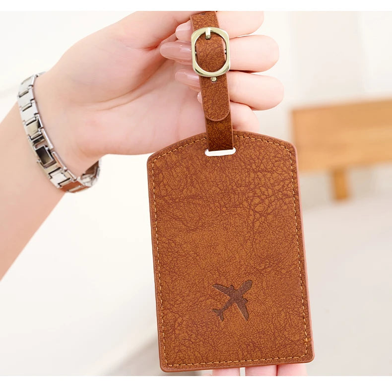 Fashionable new PU luggage tag, boarding pass for overseas travel, luggage tag, anti-loss name card, luggage tag