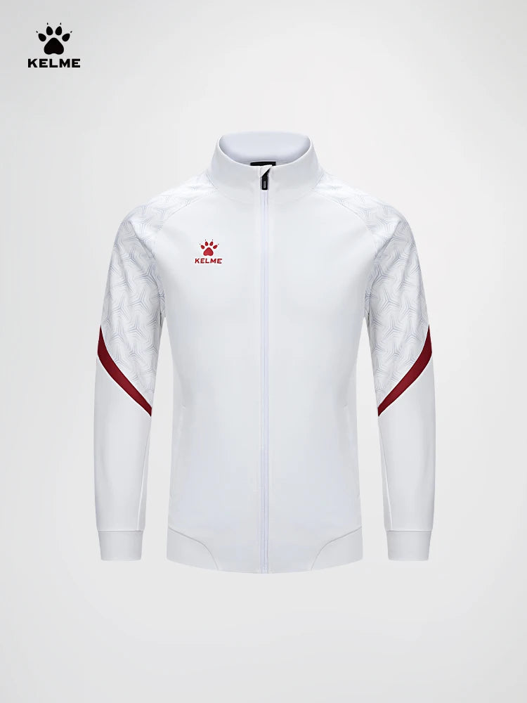 Chaqueta de punto de entrenamiento de fútbol Kelme, serie Qatar para hombre, primavera 2024, para deportes al aire libre, running, fitness, abrigo cortavientos