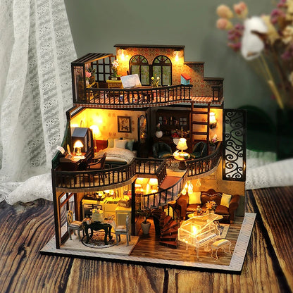 Doll House Handmade 3D Puzzle Making Building Model Kit Production And Assembly Room Toys Wooden Crafts DollHouse Birthday Gifts