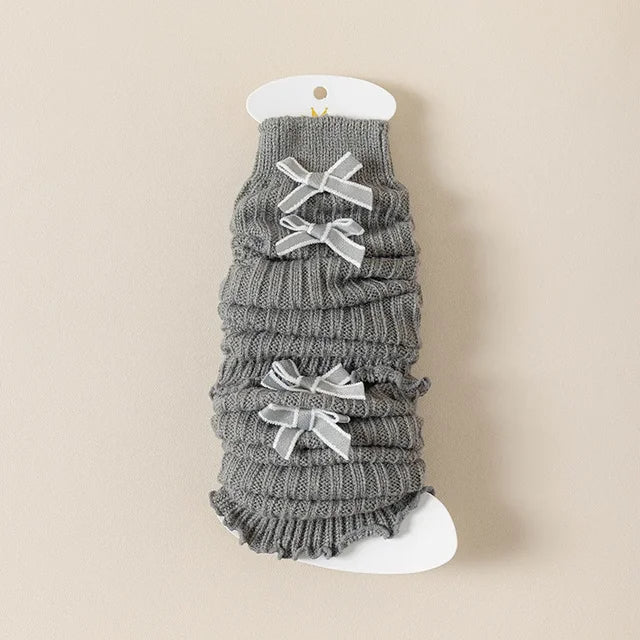 Calcetines coreanos de algodón suave para niñas de 3 a 12 años, con lazo, color liso, para otoño 