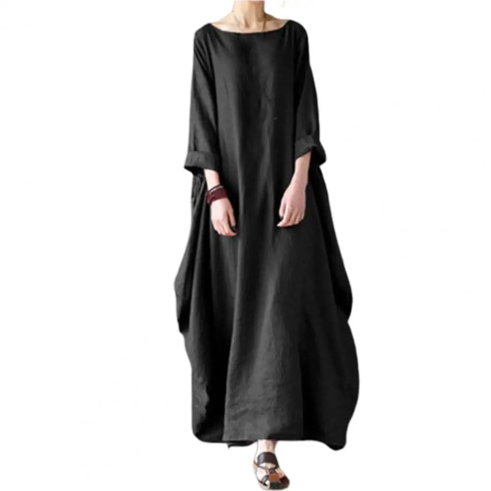 2023 Summer autumn Big Size Dresses Women 4xl 5xl Loose long vintage Dress Boho Shirt Dress Maxi Robe fashion Female