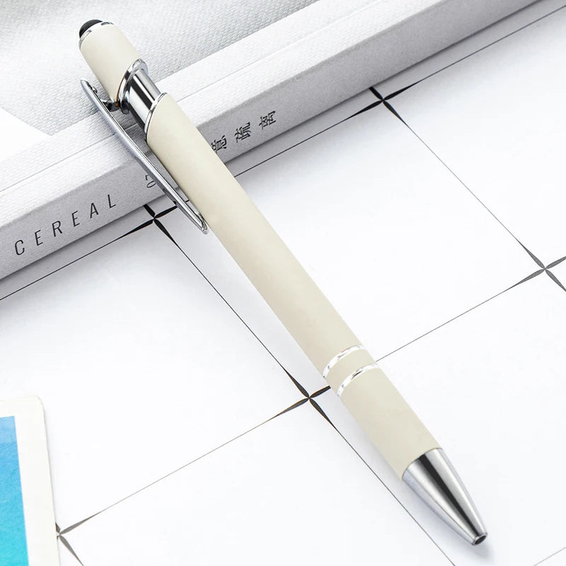 20-200 Pens Wholesale Metal Ballpoint Pen Touch Screen Pen Office School Advertising Pen Custom Logo Text Laser Engraving