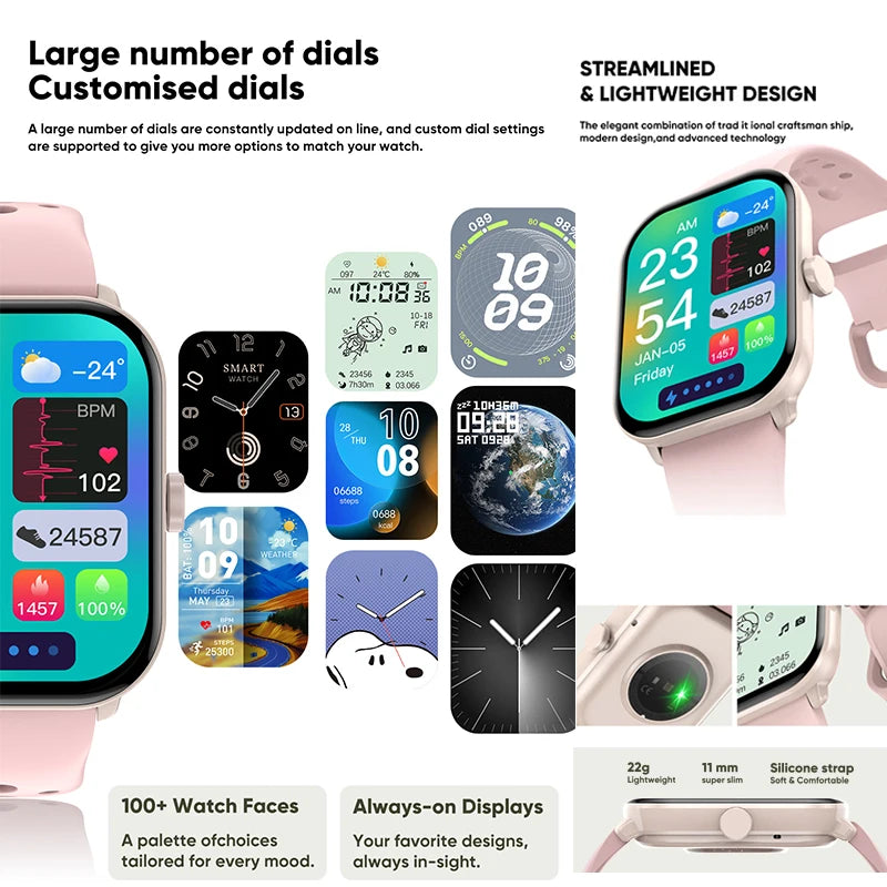 Watch 5 Smart Watch Global Version Men Women HD AMOLED Screen Heart Rate Bluetooth Call GPS Track Waterproof Sports Smartwatches