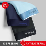 MiiOW 3Pcs Lot Men Boxer Shorts Graphene Antibacterial Ice Silk Underwear Men's Boxer Shorts Seamless Breathable Male Panties L-5XL