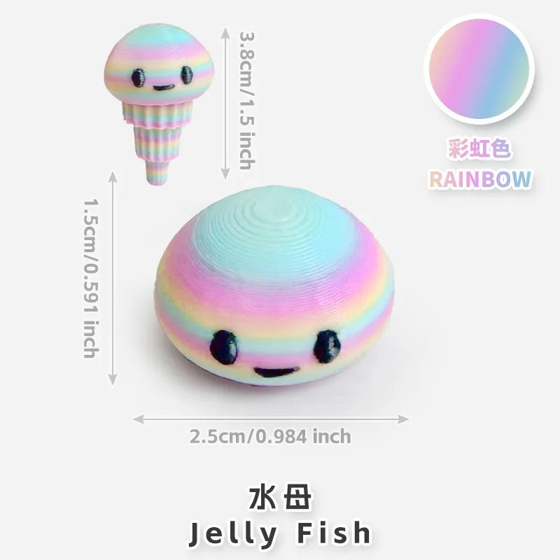 10/50pcs 3D Printed Simulation Toys Mini Animal Model Home Ornament  Cartoon Figure Birthday Gift Sets Decompression Kid Toy