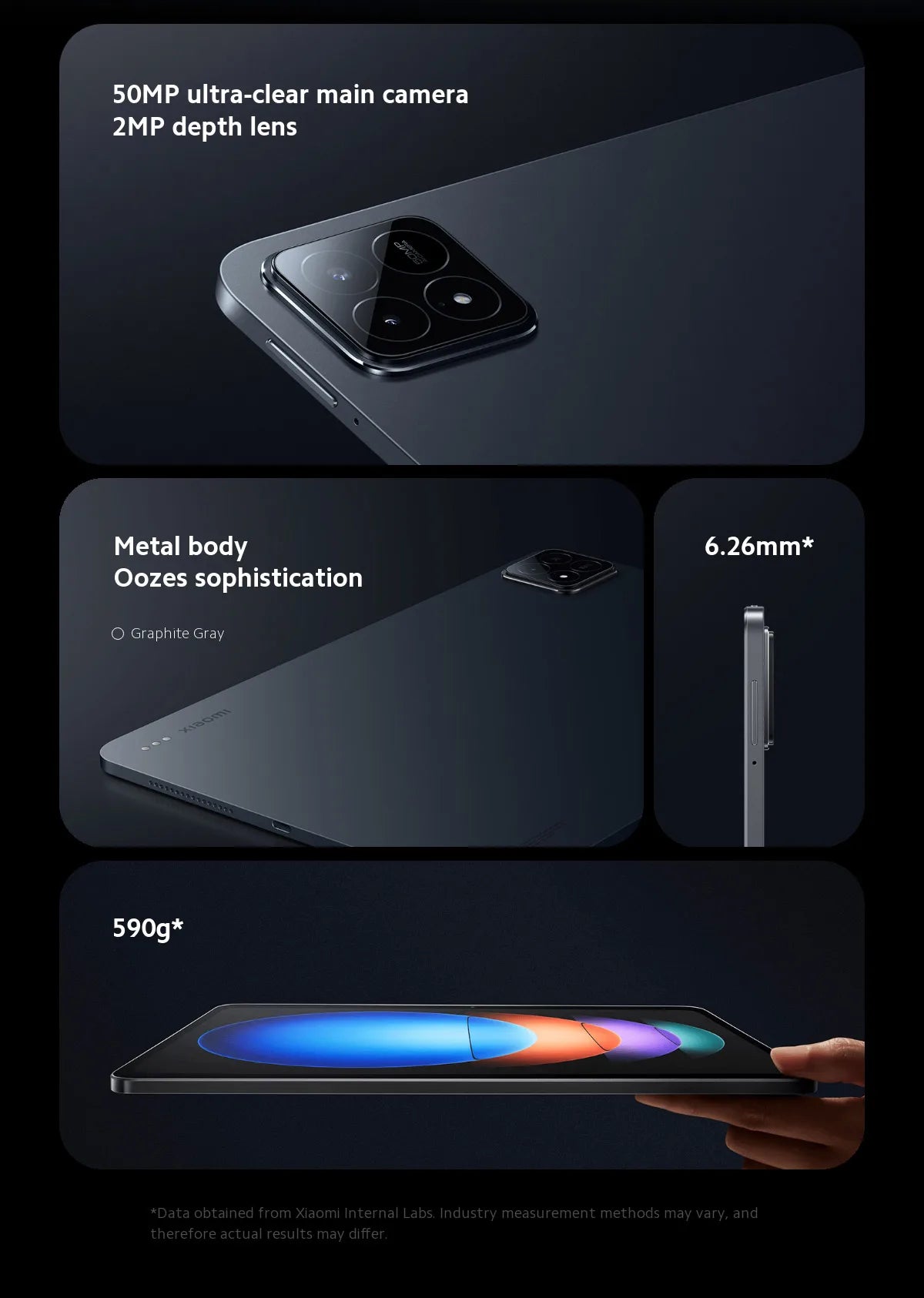 Versión global Xiaomi Pad 6S Pro Snapdragon® 8 Gen 2 HyperOS Pantalla 3K de 12,4" y 144 Hz HyperCharge de 120 W 10 000 mAh (típico) Batería de 120 W
