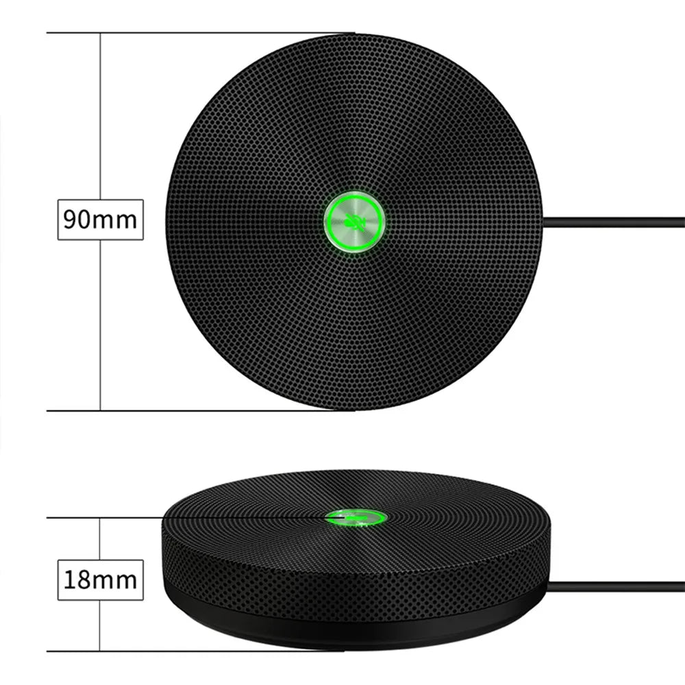 HCSTVCON Microphone Omnidirectional Video Conference Mini Portable 360° Voice Pickup USB Plug for Meeting Business Online Live