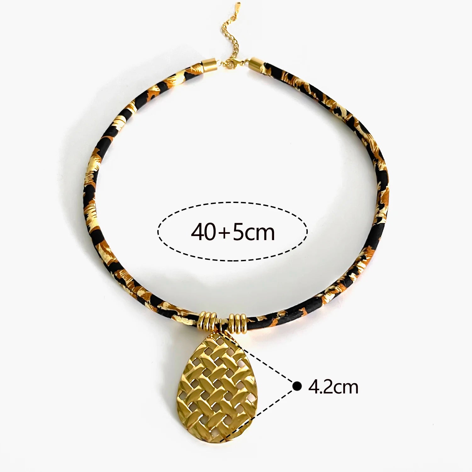 GHIDBK Europe and America Exaggerated Stainless Steel Heart Sun Pendant Necklace Vintage Trend Leopard Print Necklaces for Women