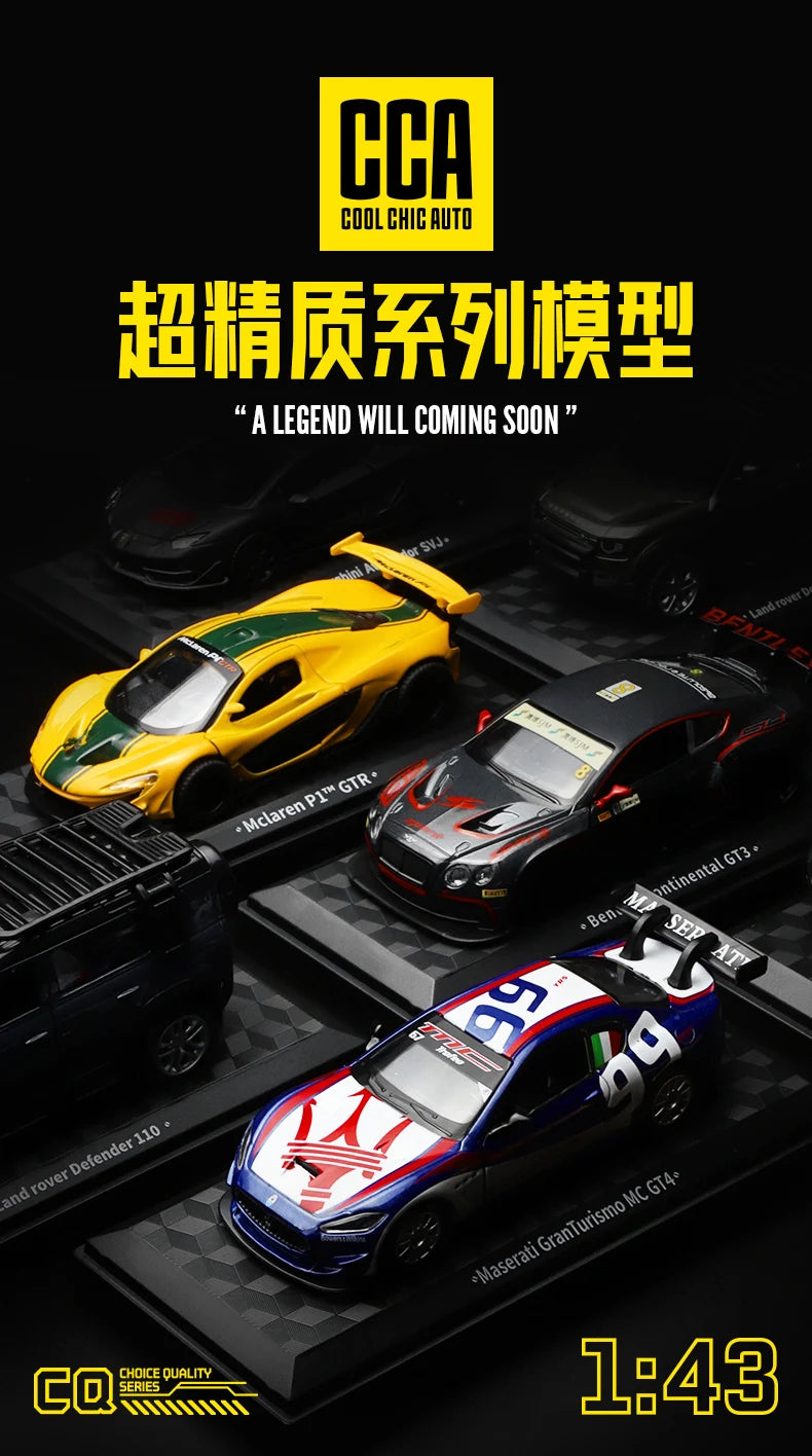 CCA 1:43 BMW Gulf Oil Station Shell Station McLaren Lamborghini Series Racing Alloy Car Model Toy Car Casting Pullback Function