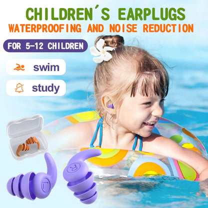 Protector auditivo de silicona para niños con cancelación de ruido de 3 capas, tapones para los oídos para natación, protectores auditivos, tapones antirruido, reducción de ruido