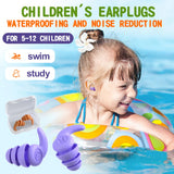 Protector auditivo de silicona para niños con cancelación de ruido de 3 capas, tapones para los oídos para natación, protectores auditivos, tapones antirruido, reducción de ruido