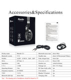 Auriculares Bluetooth Bluedio T2+ Auriculares inalámbricos deportivos plegables Bluetooth 5.0 Sonido HIFI 57 mm Graves potentes Ranura para tarjeta SD