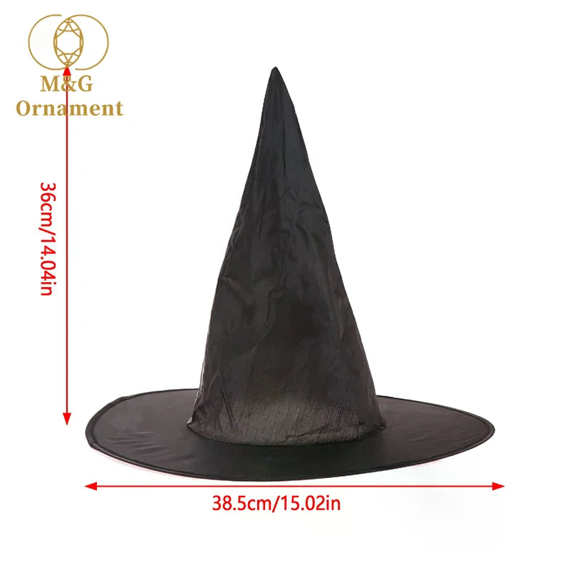 1Pc Halloween Black Witches Hat Cap Hanging Witches Hats Costume Accessory For Halloween Party Cosplay Favor Role Play