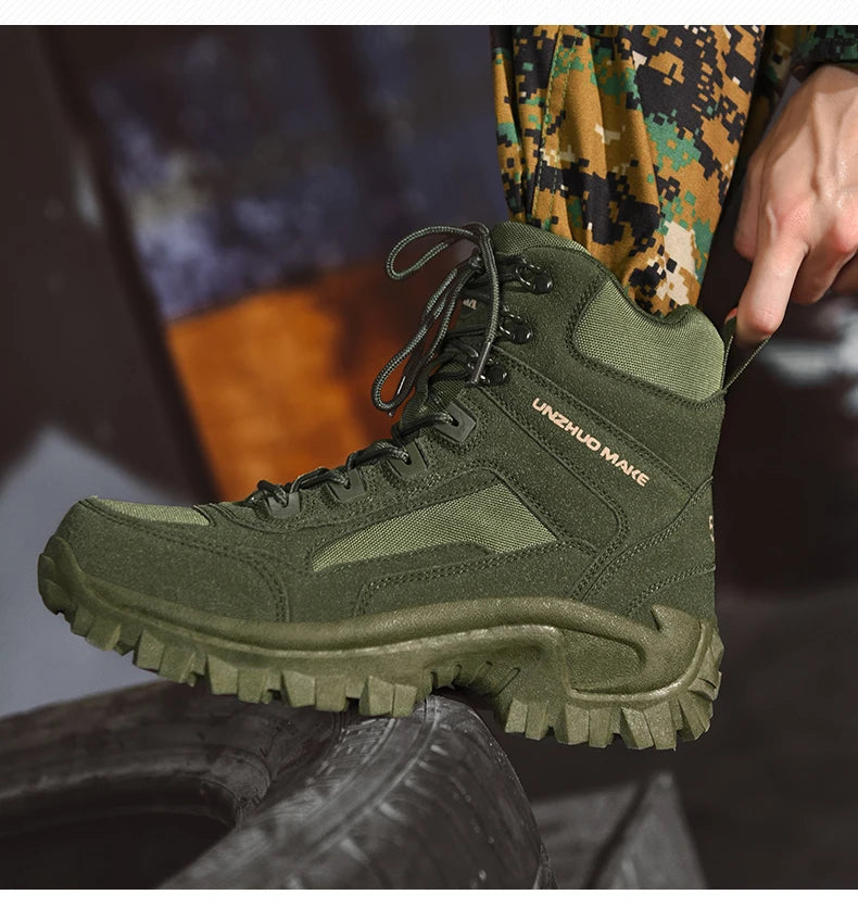 High Top Waterproof Hiking Shoes Tactical Sport Men's Shoes Male Outdoor Mountain Climbing Shoes Hunting Boots Men Outdoor Boots