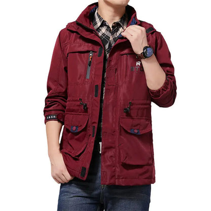 Chaqueta táctica cortavientos para hombre, impermeable, con capucha, para exteriores, deportiva, militar, talla europea, S-5XL, para escalada de campo, ropa fina