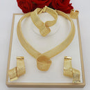 Women's Jewelry Sets Gold Plated Sprial Necklaces Simple Earrings Italian Fashion Rings Bracelets Wedding Accessories