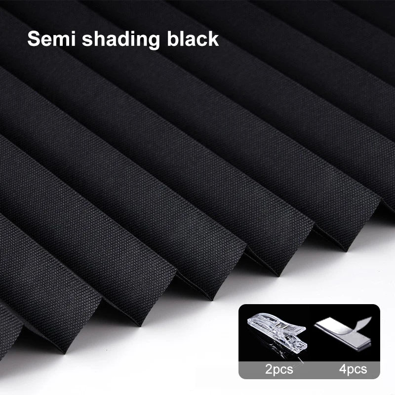 Self-Adhesive Pleated Blind High Shading Non-Woven Window Shade Bathroom Kitchen Balcony Zebra Blackout Curtain