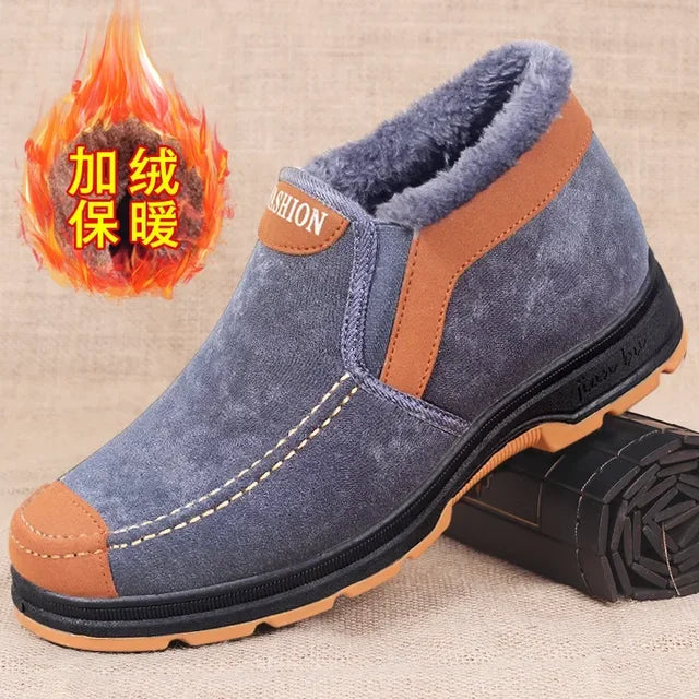 Men's cotton shoes winter fashion shoes men's snow boots plush thickened comfortable and warm walking shoes boots men2024 