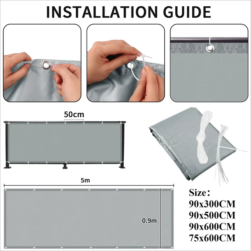 Waterproof Privacy Fence Screen Fence Covering Privacy with Grommets UV Protection Fencing Shade Cover for Outdoor Yard Backyard