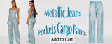 BKQU - Pantalones vaqueros rectos y holgados para mujer, cintura alta, pierna ancha, con diamantes de imitación, largos, moda urbana 2021, pantalones brillantes con diamantes