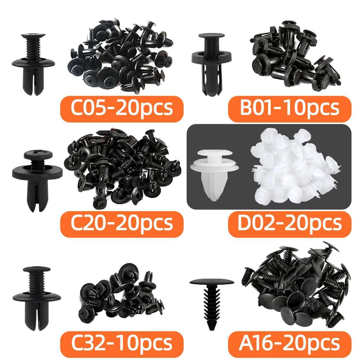 Auto Plastic Bumper Fastener Rivet Retainer Push Type Engine Cover Fastener Fender Car Door Trim Panel Clip