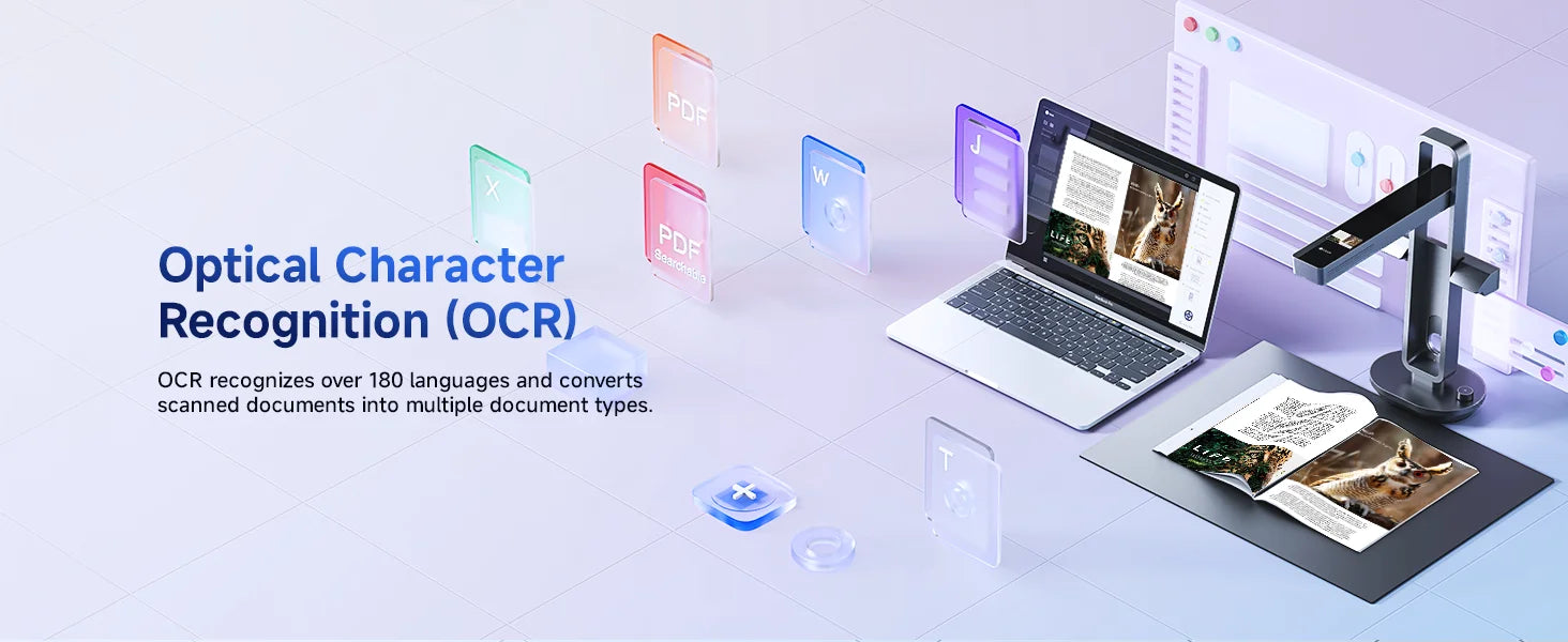 CZUR Aura Pro Portable Book Scanner Document Max A3 Size with Smart OCR Led Table Desk Lamp for Family Home Office