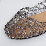 Women's Flat Bottom Plastic Jelly Sandals Hollow out Slip-On Beach Shoes Comfortable Lightweight Summer Footwear