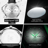 OLEVS 2935 Dual Calendar Quartz Dress Watch For Men Simple Original Leather Men's Watches Waterproof Luminous Business Hand Clock