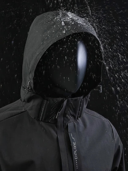 Men's Lightweight Waterproof Rain Jacket, Hooded Shell Outdoor Raincoat Hiking Windbreaker Jacket Coat